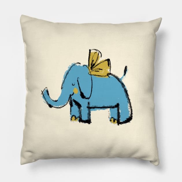 Sweet Elephant Pillow by Shelley Johannes Art