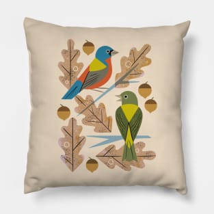 Bunting Pair In Oak Pillow