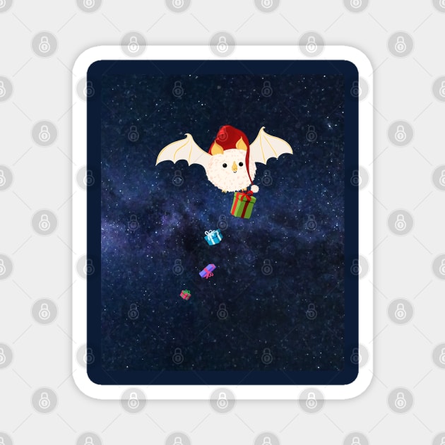 Christmas Honduran White Bat Magnet by H. R. Sinclair