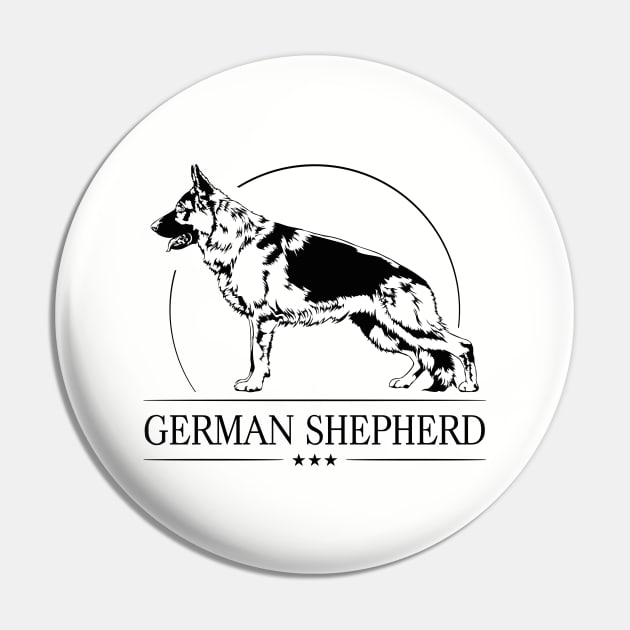 Proud K9 German Shepherd Dog portrait Pin by wilsigns