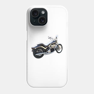 3d of custom blue and chrome motorcycle Phone Case