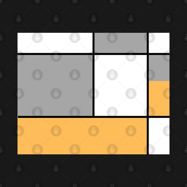 Squares and Rectangles  Gold , Grey, and White by BirdsnStuff