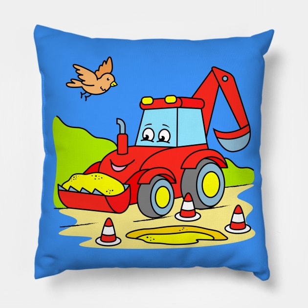 Excavator for Kids Pillow by samshirts