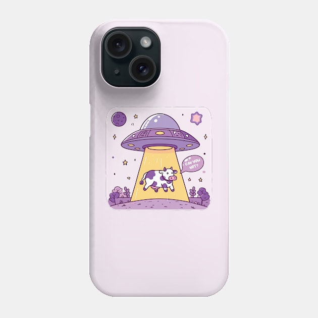 Alien gen Z cow abduction Phone Case by SweetLog