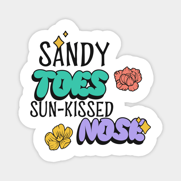 Sandy Toes, Sun Kissed Nose Magnet by OverOasis Store
