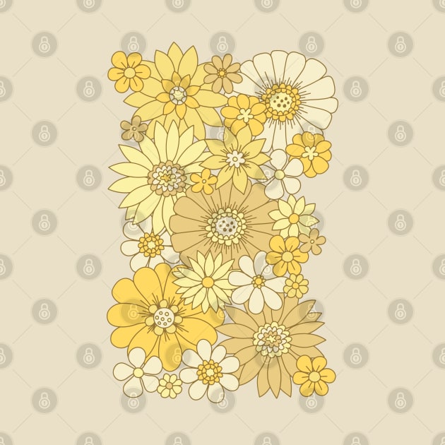 Mellow Yellow Retro Daisy by latheandquill