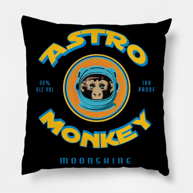 Astro Monkey Moonshine Pillow by Fuckinuts