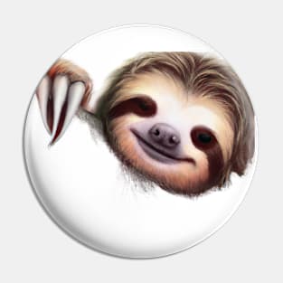 Cute Sloth Drawing Pin