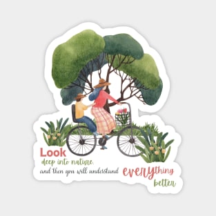 Girl in a Bike with Saying Magnet