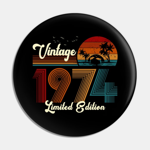 Vintage 1974 Shirt Limited Edition 46th Birthday Gift Pin by Damsin