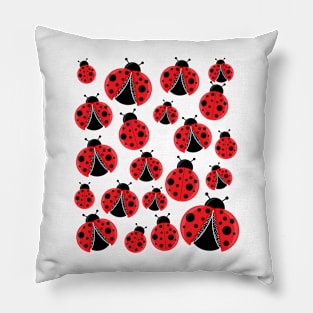 Ladybug Flying & Still Group Pillow