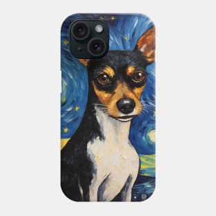 Rat Terrier painted in Van Gogh style Phone Case