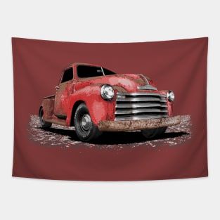 Rusty red 50 Chevy truck - Vintage 1950 Chevrolet rat rod Tapestry