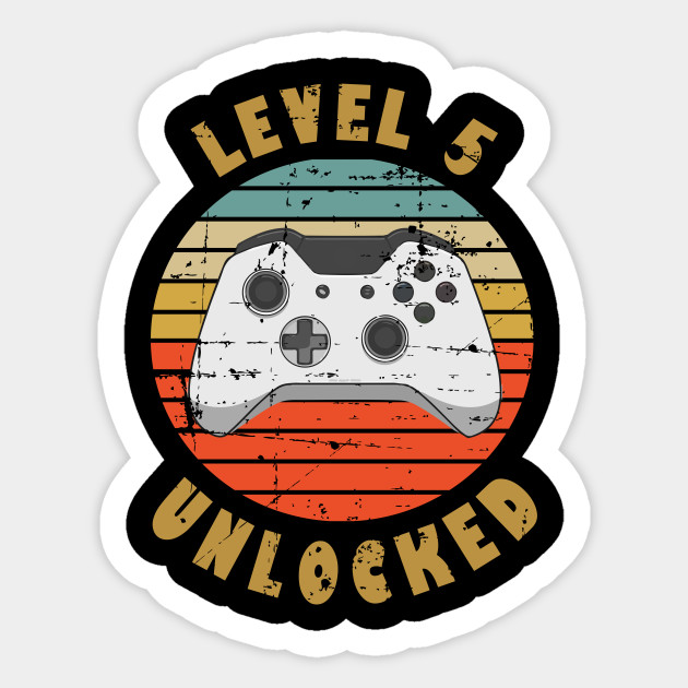 Level 5 Unlocked 5th Anniversary Gift For Husband Or Boyfriend 5 Years Anniversary Sticker Teepublic