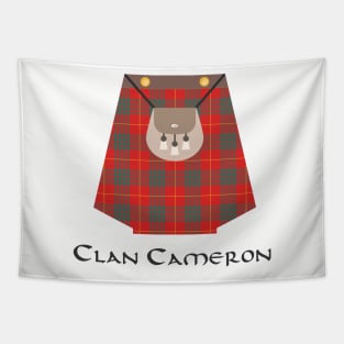 Scottish Clan Cameron Tartan Kilt Highlands Tapestry