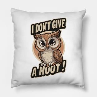 Charming Owl: I Don't Give A Hoot Pillow