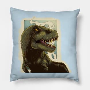 digital illustration t rex dinosaur Pillow