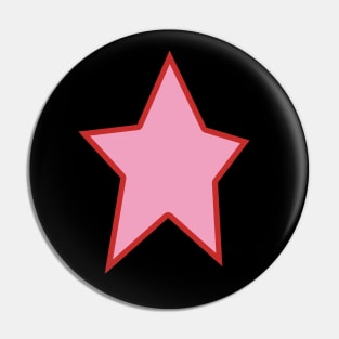 Pink Star Red Out Line Graphic Pin