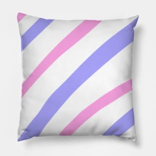 Pinkpurple stripes watercolor art Pillow