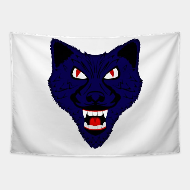 Cool Angry Wolf Face Tapestry by vnteees1