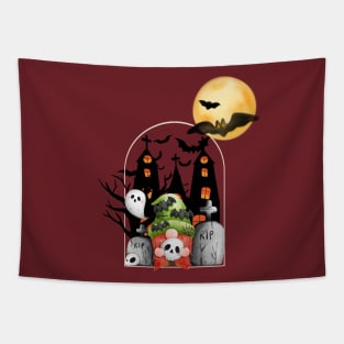 Halloween Spooky Castle Tapestry