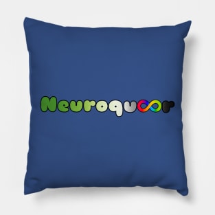 Neuroqueer aro flag infinity neurodivergent autistic aromantic pride Pillow