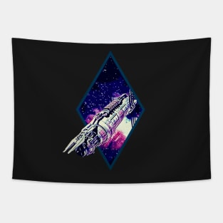 B5 - Last Best Hope for Peace - Space Station -  Black - Sci-Fi Tapestry