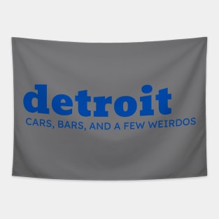 Detroit Cars, Bars, and a few Weirdos Blue Tapestry