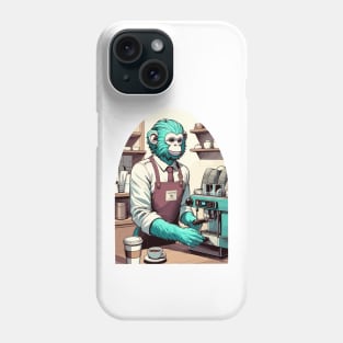 70s monkey barista making a coffee Phone Case