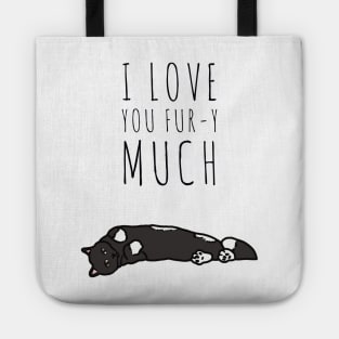 I Love you Fur-y Much - Valentine’s Day/ Anniversary Greeting Card  for girl/boyfriend, wife/husband, partner, children, or loved one - Great for stickers, t-shirts, art prints, and notebooks too Tote