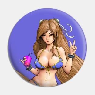 Chun li enoying boba Pin