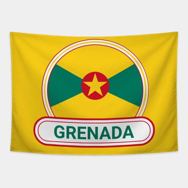 Grenada Country Badge - Grenada Flag Tapestry by Yesteeyear