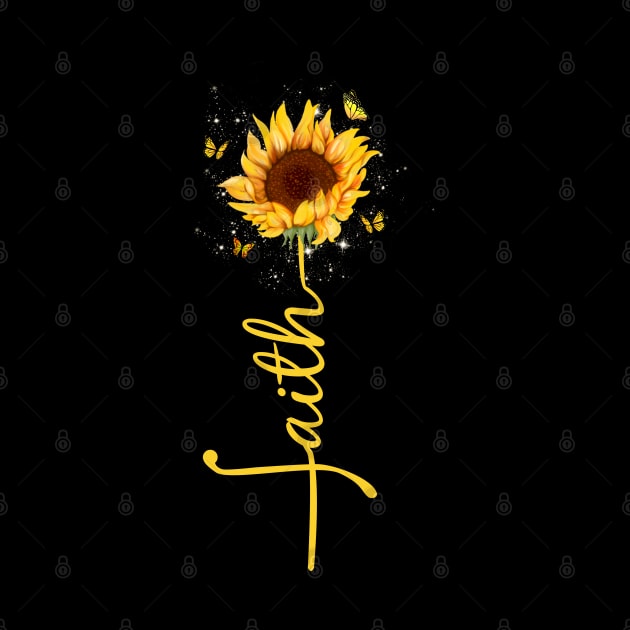 Vintage Faith Cross Sunflower Butterfly Flowers Christians by AE Desings Digital