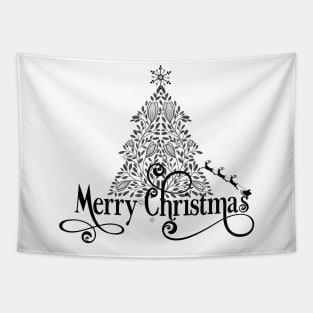 Black and White Christmas Tree design Tapestry