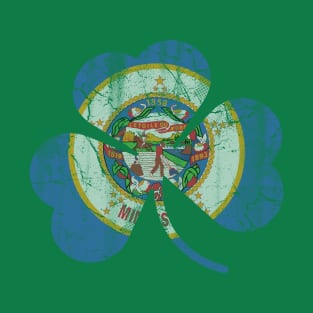 Minnesota Flag Irish Shamrock St Patrick's Day T-Shirt