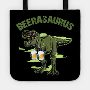 Beerasaurus dinosaur drinking beer Tote