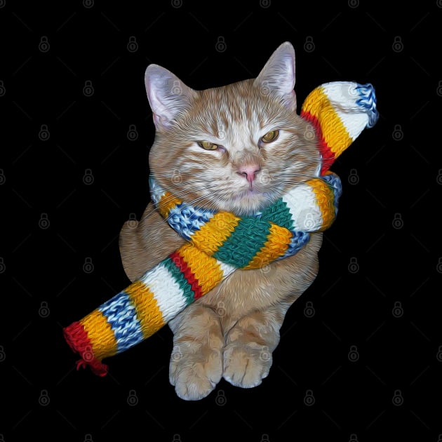 Cat in a scarf by kamdesigns