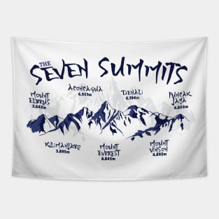 Seven Summits Mountain Climbing Tapestry