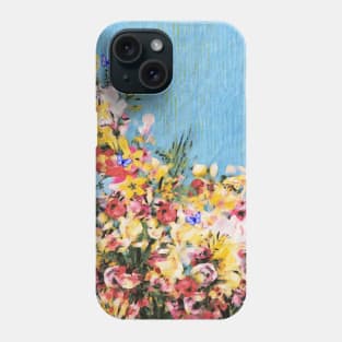 Floral and Crumpled Crepe Pattern Phone Case