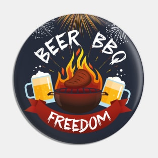 Beer BBQ and Freedom Pin