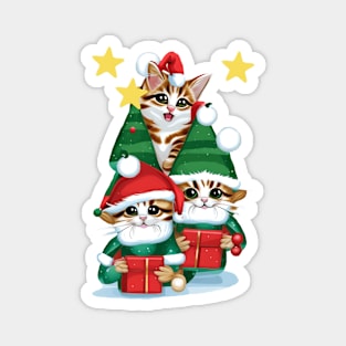 Adorable Christmas Kittens Magnet