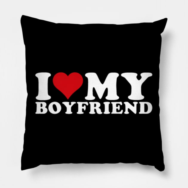 I Love My Boyfriend I Heart My Boyfriend BF Pillow by Cristian Torres