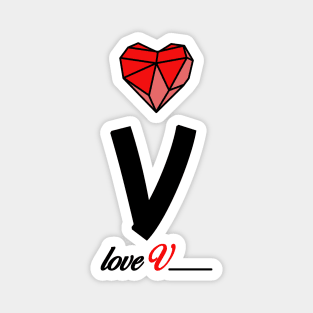 Initial love letter V for valentine Magnet