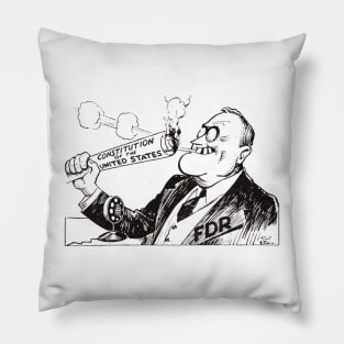 1935 Franklin D. Roosevelt Burns US Constitution Pillow