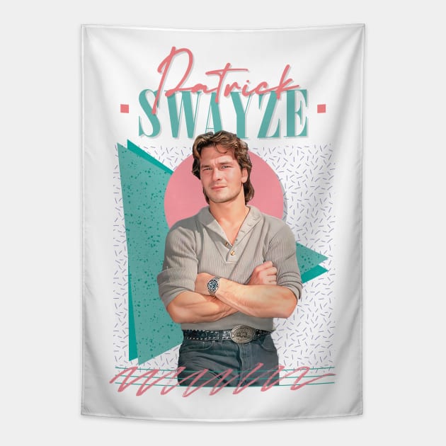 Patrick Swayze // Retro Style Fan Art Tapestry by DankFutura