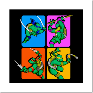 Teenage Mutant Ninja Turtles Pixel Art Donatello Fight T-Shirt Blue