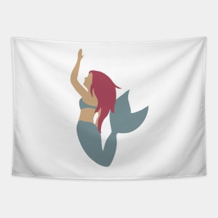 Mermaid with Pink Hair and a Green Tail Tapestry