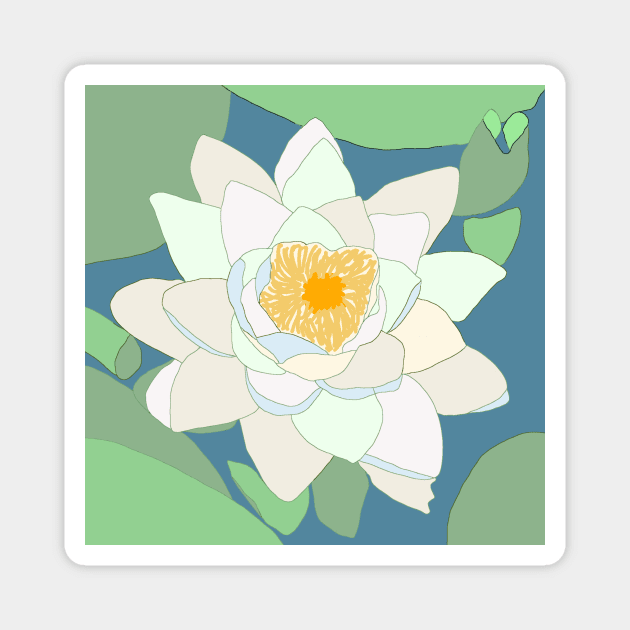 Water Lily - Cragside Garden Magnet by JennyCathcart