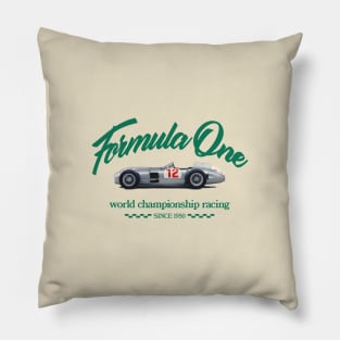 F1 Retro Car Graphic Pillow