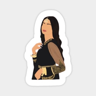 Desi Girl Faceless Illustration Magnet